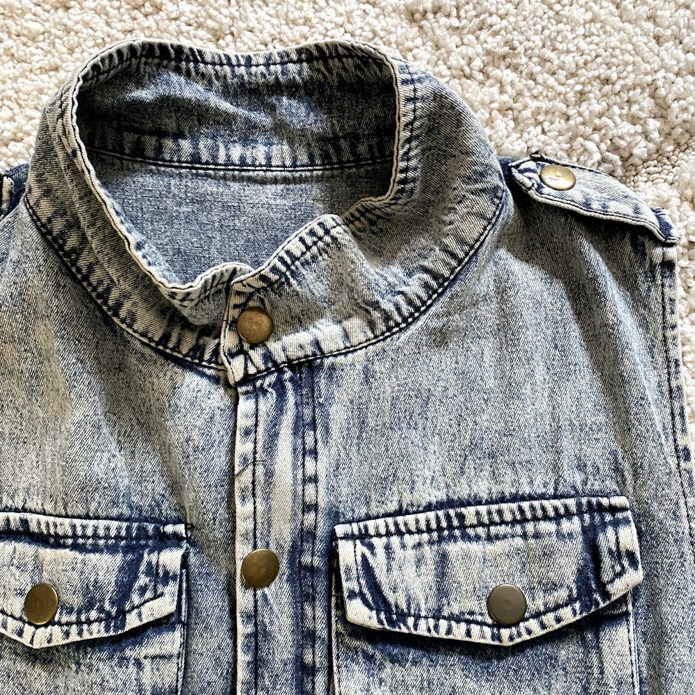 Vintage Japanese Denim Acid-Wash Vest